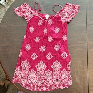 Mossimo Supply Co. Pink and White Young Adult Dress